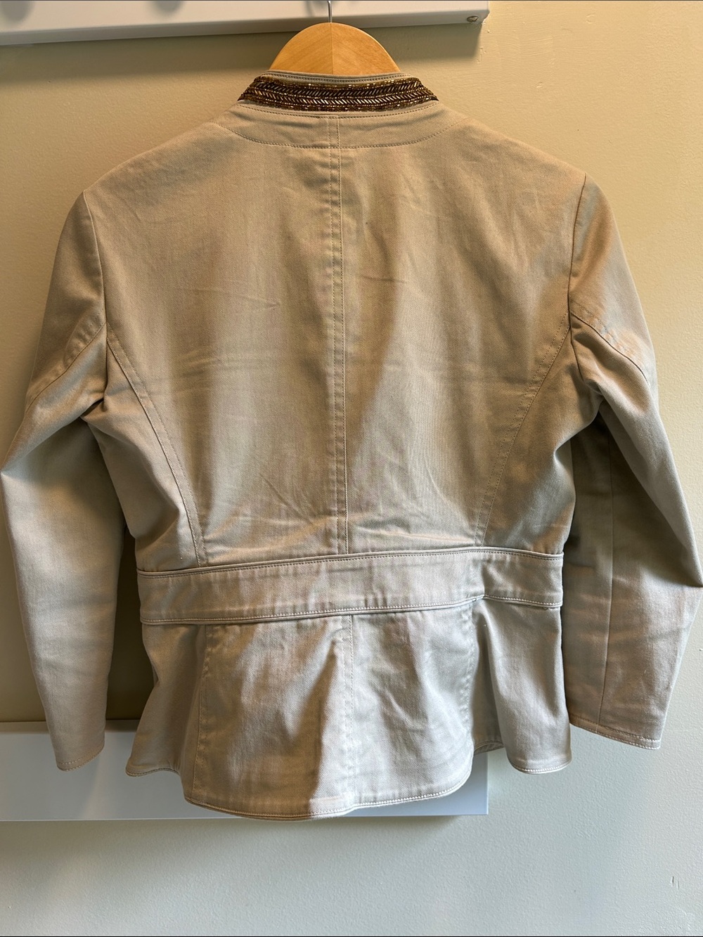 Michael Kors Cream Military-Style Button Front Jacket - Picture 3 of 6
